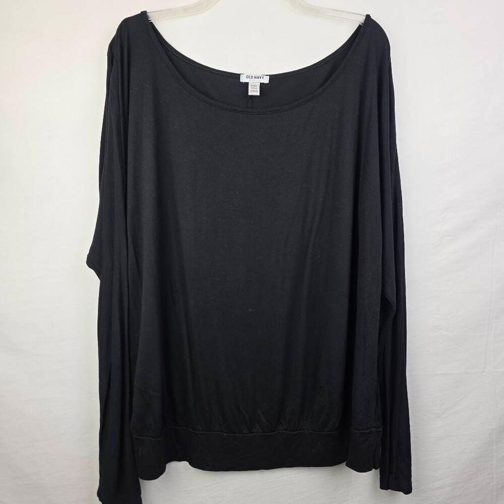 Old Navy XXL Black Rayon Batwing Dolman Sleeve Top - Picture 2 of 8
